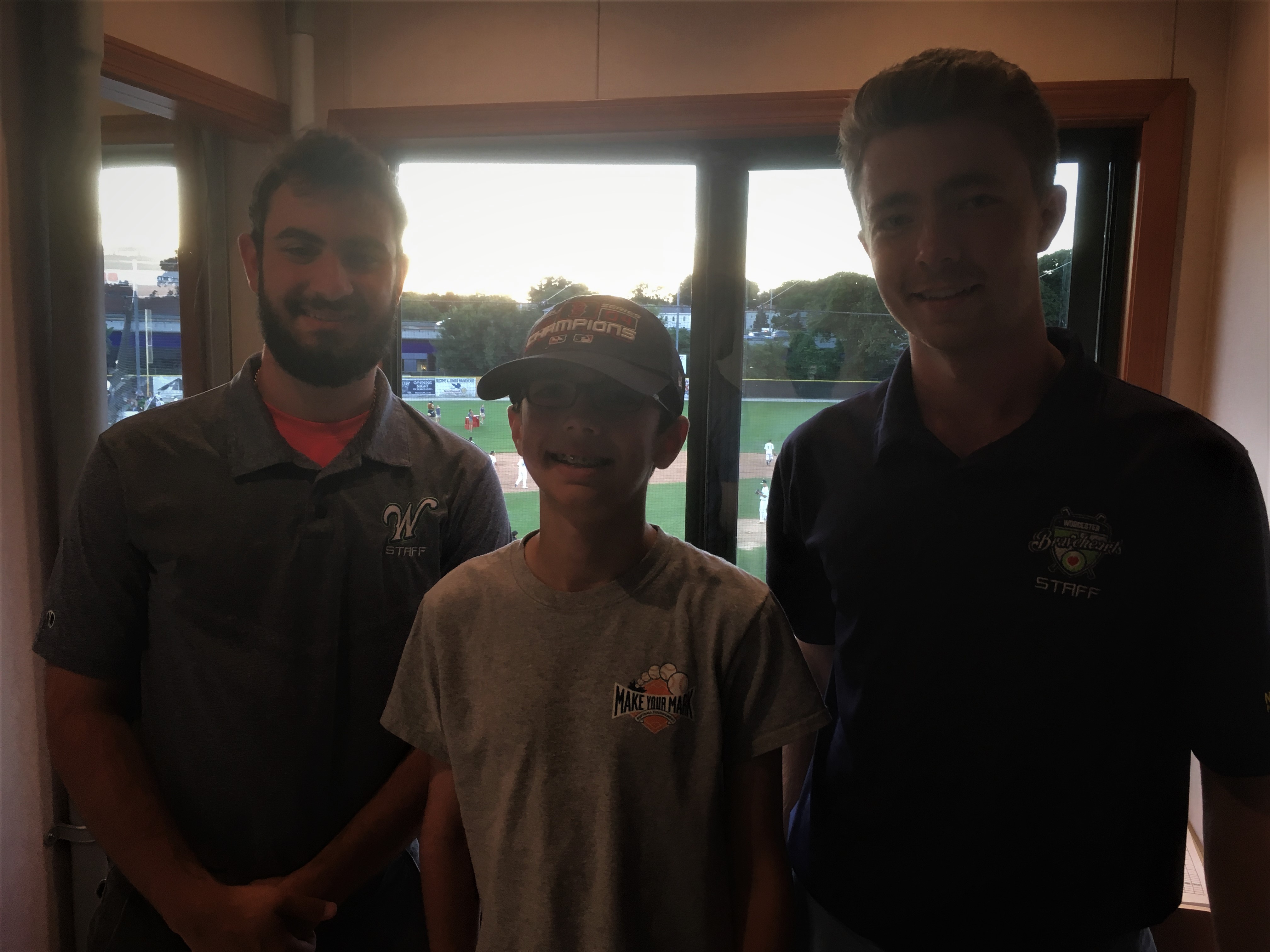 Andrew with announcers JR Suyemoto and Donny Porcaro
